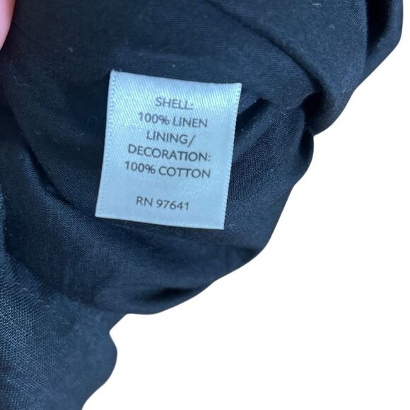 J. Jill 100% Linen Eyelet Embroidered Short Sleeve Mini Dress Black Size Small - Picture 7 of 9